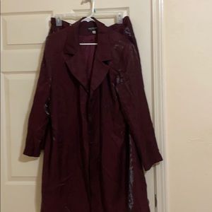 Two piece wine colored shimmery dress suit